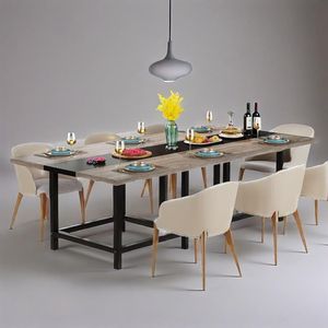 Tavolo da pranzo per 4 persone 39.4 \ "x 39.4 \" x 29.5 \ "tavolo quadrato in legno - Product Image 1