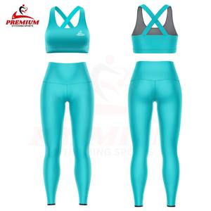 Ensemble de sport pour femme à séchage rapide, soutien-gorge de sport noir durable avec legging, vêtements de fitness et de yoga à manches courtes, fabriqué avec un bon matériau - Product Image 1