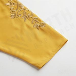 Robe de soirée Kaftan musulmane modeste à manches chauve-souris et broderies à pompons, grande taille, Abaya, vêtements de mode pour l'Aïd - Product Image 5