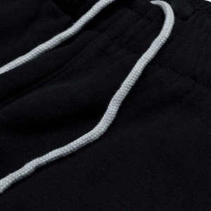 Pantalones Deportivos Negros para Hombre, Cintura Elástica con Cordón, Franja Lateral, Tejido Informal para Otoño - Product Image 3