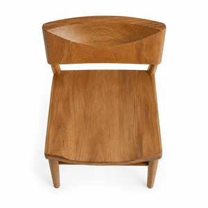 Chaise de salle à manger ergonomique en teck massif, design scandinave, assise profilée, pieds coniques, imperméable, pour la maison, l'hôtel, l'appartement - Product Image 4