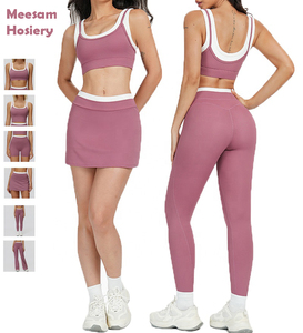 Nuevo Conjunto Deportivo de 2 Piezas para Mujer, Transpirable y Sin Costuras, para Yoga, Manga Larga, Cintura Alta, Pantalones Cortos Ajustados, Leggings - Product Image 1