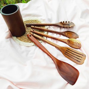Ustensiles de cuisine gravés, spatule, cuillère, pelle à pâtes, ensemble d'ustensiles de cuisine en bois personnalisés, cadeaux - Product Image 5
