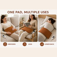 Coussin chauffant électrique de luxe personnalisé en peluche marron 30x60cm avec contrôleur numérique LED, 6 niveaux de chaleur, arrêt automatique de sécurité, chaleur douce