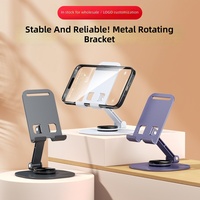 Support de téléphone rotatif en alliage d'aluminium, support pliable pour smartphone, hauteur réglable, support de bureau, compatible avec les appareils de 4,7 à 6,7 pouces, OEM Chine