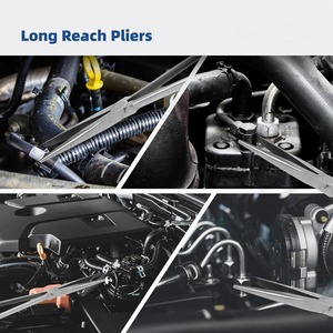 11" Long Reach Needle Nose <b>Pliers</b> <b>Set</b> – 3 Piece (Straight, 45° Bent & 90° Bent Heads) | Extra Long Precision Reach <b>Pliers</b> - Product Image 4