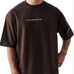<b>Men</b>’s Minimalist Slogan <b>T</b>-<b>Shirt</b> Premium Cotton Crew Neck Short Sleeve Casual Graphic Tee Solid <b>Brown</b> Basic Fashion Top Printed Q - Product Image 1