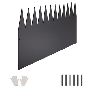 Bordatura per Giardino in Acciaio Antiruggine 40 x 12, Bordo Metallico Resistente Pieghevole, Confezione da 4 per Prati e Giardini - Product Image 1