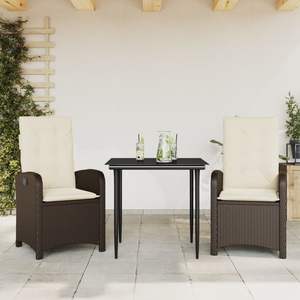 Set di 2 Set da Giardino e Patio in Crema, Bianco, Marrone e Nero - Product Image 1