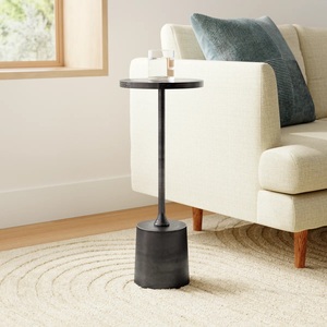 Modern Slim Pedestal Accent Bar <b>Table</b> <b>Matte</b> Finish Round Top Compact Space Efficient Design Strong Base for Modern Interiors - Product Image 3