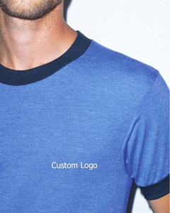 Camiseta DE RINGER de tres mezclas para adultos para hombres, cuello redondo sólido con ajuste regular y patrón de estampado, camisetas sólidas de ajuste regular para Club - Product Image 5