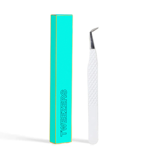 Wholesale Customize Surgical Grade Stainless Steel 10mm Multifunctional Lash Tweezers Angled Tip Precision Eyelash Tweezer - Product Image 4