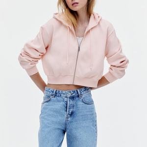 Sudaderas con Capucha Cortas Personalizadas para Mujer, Sudaderas de Felpa a la Moda con Logotipo Bordado, Gráficos Impresos, Marca Privada, OEM - Product Image 3