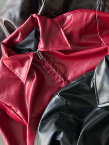 Wholesale Pu <b>Leather</b> Outerwear <b>Faux</b> <b>Leather</b> Skinny Top Motorcycle Black Pu <b>Leather</b> <b>Jackets</b> Custom Label for <b>Men</b> - Product Image 3