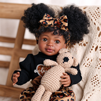 Poupée Reborn Afro-Américaine Babeside Tiana de 20 pouces, Fille, Cheveux Courts Noirs Bouclés, Poupée Réaliste, Cadeau pour Filles, Prête à l'Expédition (RTS)