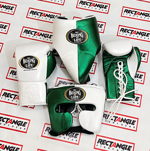 No Boxing No Life Boxing Gloves <b>Training</b> Sparring Set High Quality Genuine Leather Lace-Up Closure <b>Head</b> And Groin Guard Kit - Product Image 1
