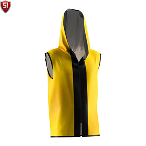 Wholesale Sleeveless <b>Hooded</b> Boxing <b>Robe</b> for Men Gym Training MMA Muscle Fit XL Custom Logo Sportswear Polyester Cotton - Product Image 1