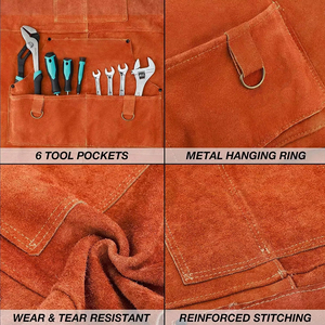 Delantal de Cuero Vacuno de Grano Completo para Barista, Bartender, Chef, Cafetería, Bistro, Catering, Uniforme, Barbería, Salón, Tatuajes, Carpintería, Ropa de Trabajo - Product Image 4