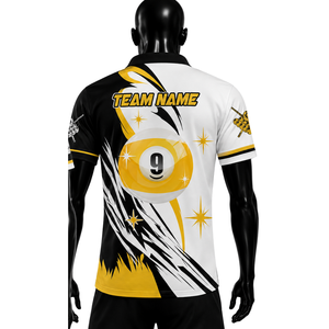 ORVO SPORTS Camiseta de Bolos Casual para Hombre, Manga Corta, Estampado por Sublimación, Secado Rápido, Transpirable, 100% Poliéster, Negra, Estilo Americano - Product Image 2