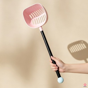 Yellow Plastic <b>Cat</b> <b>Litter</b> Scoop With Long Handle Durable Simple Design For Pet Waste Disposal - Product Image 2
