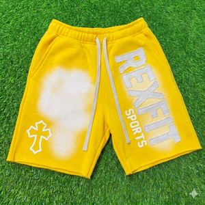 Shorts de sport REXFIT SPORTS, design streetwear, séchage rapide, légers, taille élastique avec cordon de serrage, haute qualité. - Product Image 2