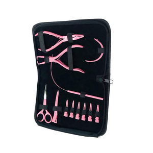 Kit de pinces pour extensions capillaires avec brosse en nylon et poils de sanglier, ouvre-micro-perles et pinces d'application pour extensions à trame et I-Tip - Product Image 4