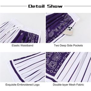 Pantalones cortos de malla de poliéster personalizados de doble capa de 5 pulgadas con bolsillos, sublimados, estampados al por mayor, para baloncesto de verano - Product Image 6