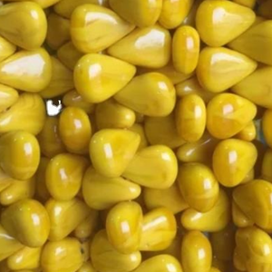 Wholesale Smooth Yellow Glass Beads Drop Oval Loose Crystal Spacer Bead for Jewelry Making Crafting DIY Home Decor TA2113 - Product Image 1