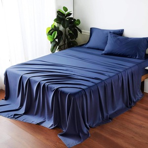 Drap de lit en bambou 300TC écologique, uni, doux, rafraîchissant et respirant pour chambre moderne, maison, hôtel, complexe hôtelier - Product Image 1