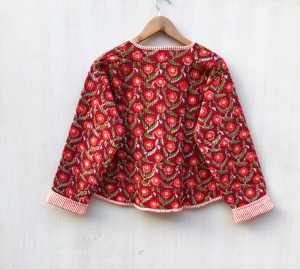 Kantha <b>Jacket</b> Boho Style Women's Cotton Block Printed <b>Quilted</b> Handmade <b>Jackets</b> with Floral <b>Pattern</b> Button Closure for <b>Jacket</b> - Product Image 1