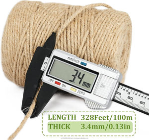 Ficelle en jute 100% écologique, naturelle, de haute qualité, durable, 3 mm, 6 brins, 328 pieds, résistante, pour le tricot à la main, le tissage, les travaux de jardinage - Product Image 2