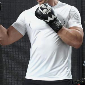 Vêtements de sport pour hommes, vêtements de sport athlétiques, logo personnalisé, t-shirt de sport imprimé pour hommes, haut de gym, fitness, manches courtes - Product Image 3