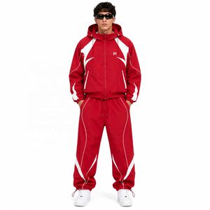 Conjunto Deportivo Informal Personalizado de Gran Tamaño, Chaqueta Cortavientos Reflectante 3M, Chándal de Nailon, Conjunto de Joggers, Chaquetas para Hombre - Product Image 1