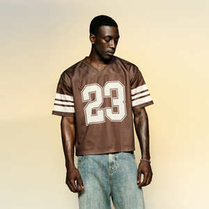 Camiseta Deportiva Corta de Fútbol, Estilo Boxy, Tejido de Poliéster Transpirable, Antibacteriana, para Fanáticos del Fútbol y Béisbol - Product Image 4