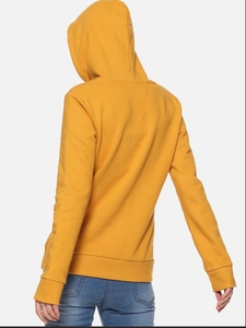 Sudadera con Capucha para Mujer, Color Mostaza, Manga Larga, Tejido de Punto, Estilo Casual, 100% Algodón, Estilo Otoñal, Transpirable, con Bolsillos - Product Image 2