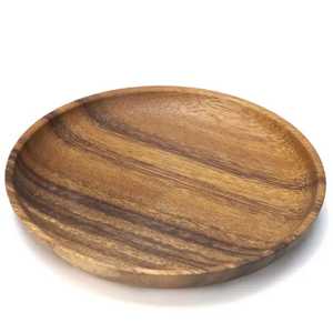 Modern Round Wooden <b>Plate</b> Dish with Engraving Technique Eco-Friendly <b>Disposable</b> Dinnerware for Business Gifts - Product Image 5