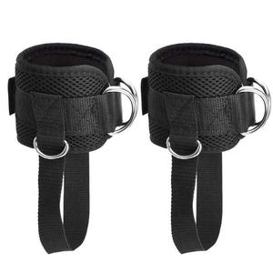 Venta al por mayor de equipos de entrenamiento de gimnasio personalizado de neopreno acolchado correas de tobillo doble D-Ring ajustable pierna Puños para ejercicio - Product Image 1