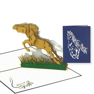 Tarjeta de felicitación de papel con diseño de caballo 2026, tarjeta 3D emergente hecha a mano, tarjetas emergentes de Año Nuevo, tarjeta 3D emergente, regalo especial 2026 - Product Image 3