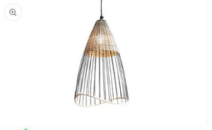 A Set of 3 Handmade Eco-friendly Chandeliers Powder-coated <b>Iron</b> Frames Natural Rattan Weaving Featuring Modern Luxurious Design. - Product Image 3