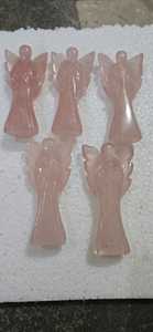 Venta al por Mayor de Hermosas Figuras de Ángeles de Cuarzo Rosa Natural de 3 Pulgadas, Talladas a Mano, Torre de Hadas del Amor, Artesanías de Cristal, Ángeles - Product Image 4