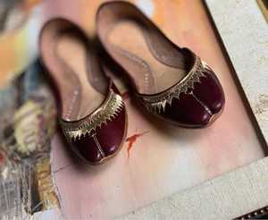 8. Elegant Ladies Khussa <b>Wedding</b> Pumps Handmade Traditional Pakistani <b>Flats</b> Embroidered Ethnic Party Footwear Wholesale - Product Image 4