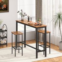 Table console rustique avec design rectangulaire de hauteur de bar, table de canapé vintage pour salon, espace étroit et mobilier de café