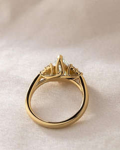 IGI/GIA Lab Grown Vintage 14K oro amarillo boda/anillo de compromiso corte redondo diamante Unisex perfecto aniversario y regalo de fiesta - Product Image 2