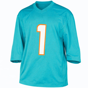 Camiseta Deportiva Azul Claro de Fútbol Americano con Malla Transpirable, Cuello en V, Estampado de Número, Estilo Urbano, Fabricante OEM - Product Image 6