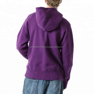 100% Cotton Terry Hoodie Custom High Quality Embroidered Zip-up Fashion Style Bright for <b>Purple</b> for Winter Season Plain Dyed - Product Image 3