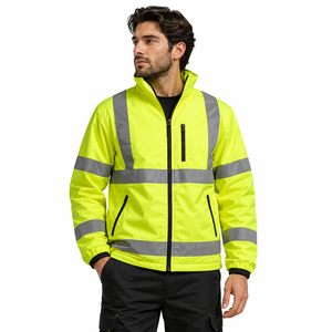 Chaqueta de Seguridad de Alta Visibilidad para Hombre, Verde, Reflectante, Impermeable, Resistente al Viento, para Construcción, Trabajo en Carreteras e Industria - Product Image 3