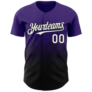 Premium Custom Baseball Jerseys Breathable Mesh Polyester Fabric OEM Embroidery Sublimation Printed Plus Size Short Purple Black - Product Image 2