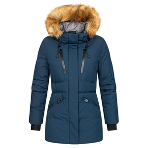 Fabricant de parkas longs à capuche en fourrure pour femmes sur mesure, proposant une production en gros pour les marques de vêtements en gros - Product Image 1