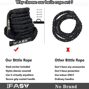 1.5\" Durable 30FT Protective Sleeve Cover 100% Poly Heavy Strength Battle Ropes - Product Image 6
