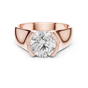 Rose Gold Color <b>Diamond</b> <b>Ring</b> Resizable Band Round Cut Synthetic Stone Unisex Jewelry Gift - Product Image 1